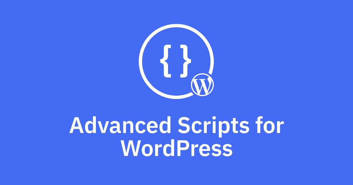 Advanced Scripts Manager for WordPress